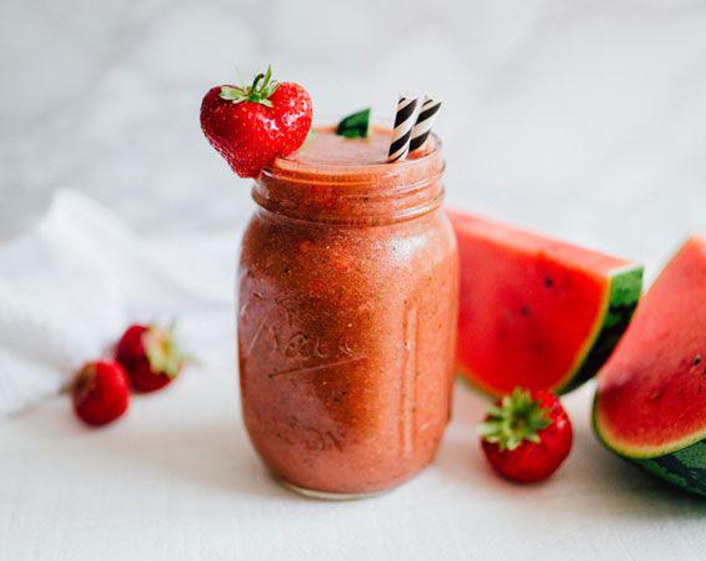 Strawberry Watermelon Rind Smoothie