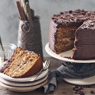 Coffee Mascarpone Layered Cake with Dark Chocolate Ganache Recipe | SideChef