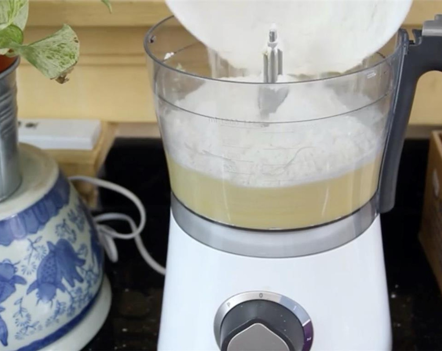 step 6 Add in All-Purpose Flour (3 cups) and Corn Starch (1/4 cup), and pulse until it resembles bread crumbs.