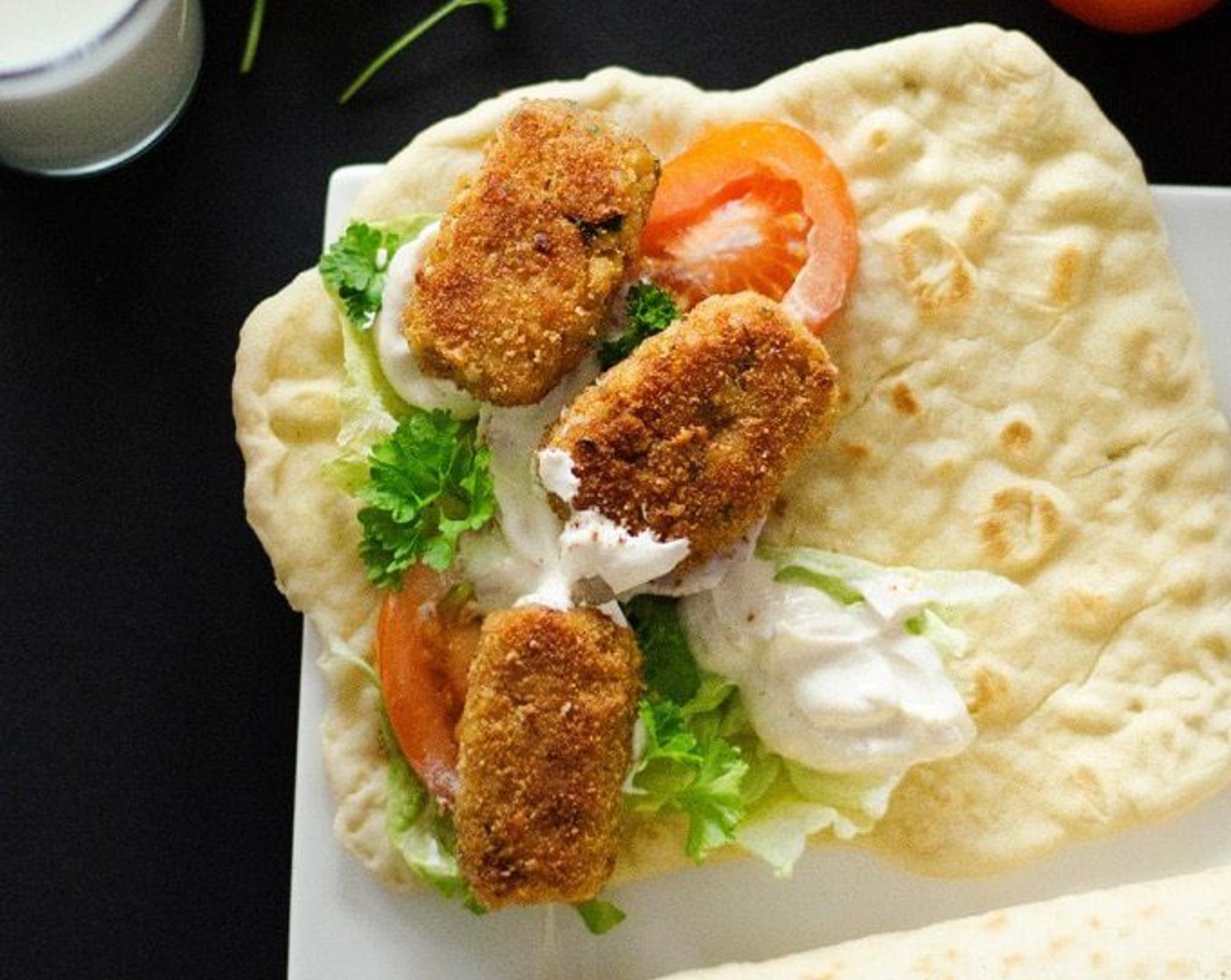 Bulgur Falafel Wraps with Yogurt Tahini Sauce