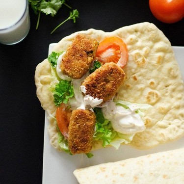 Bulgur Falafel Wraps with Yogurt Tahini Sauce Recipe | SideChef