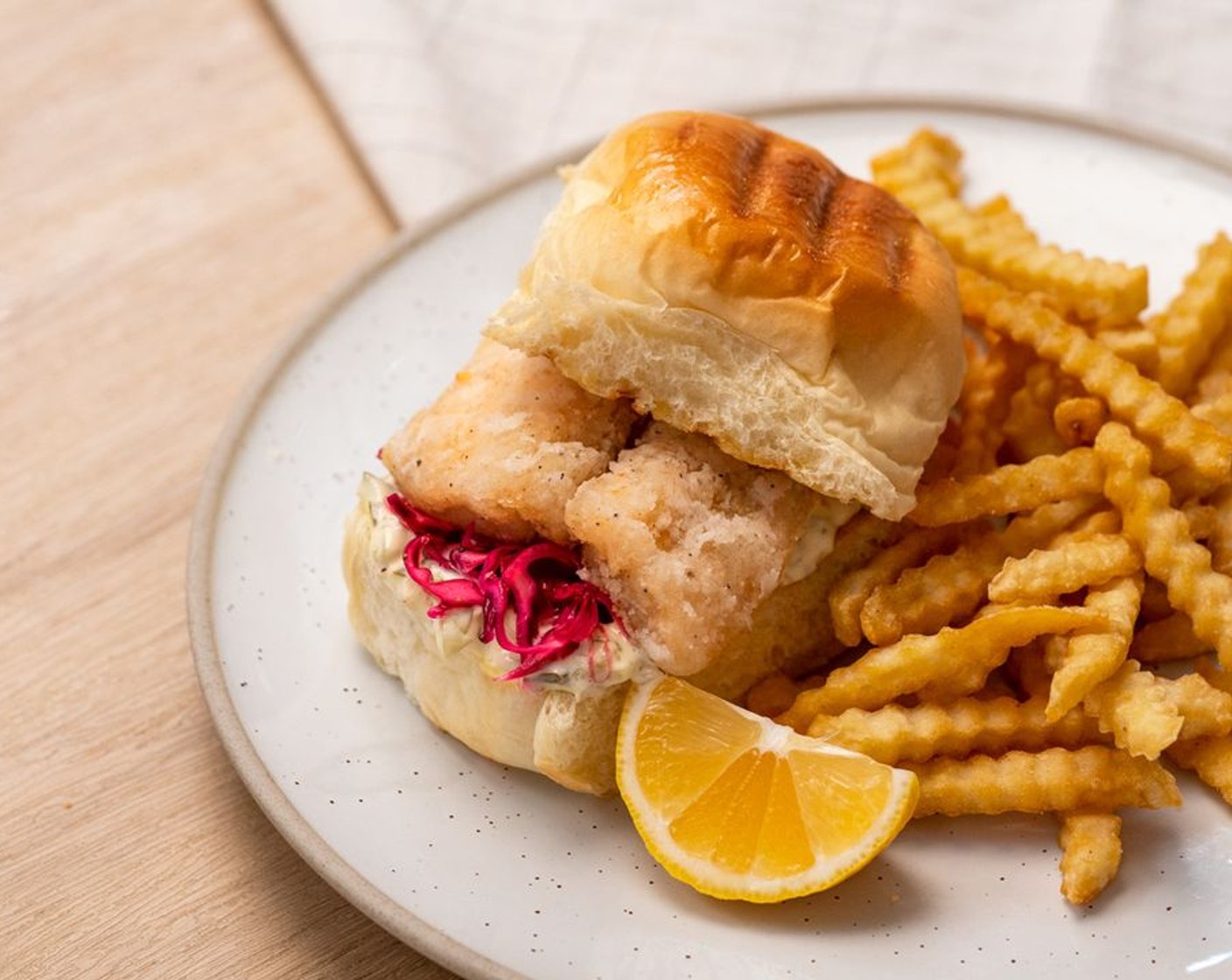 Japanese-Style Fried Fish Burger