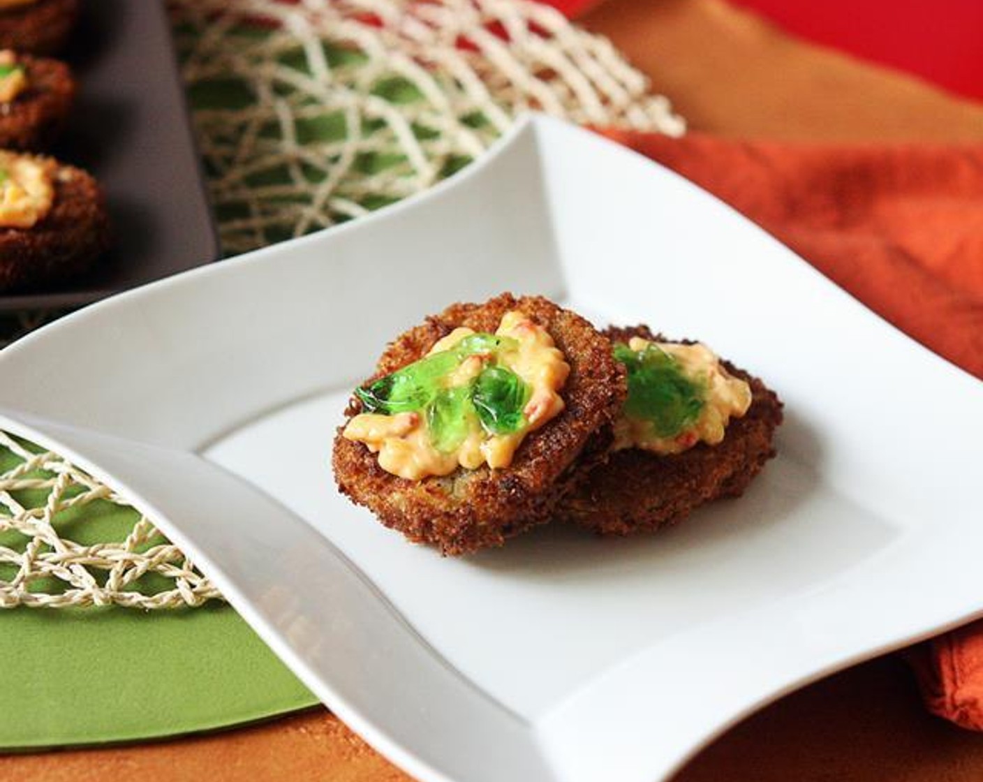 Fried Green Tomatoes with Pimento & Mint Jelly