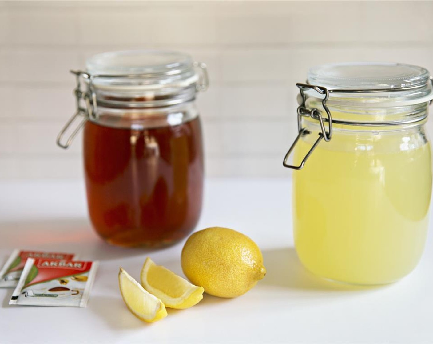 step 1 Prepare Lemonade (4 cups) and Iced Tea (4 cups).