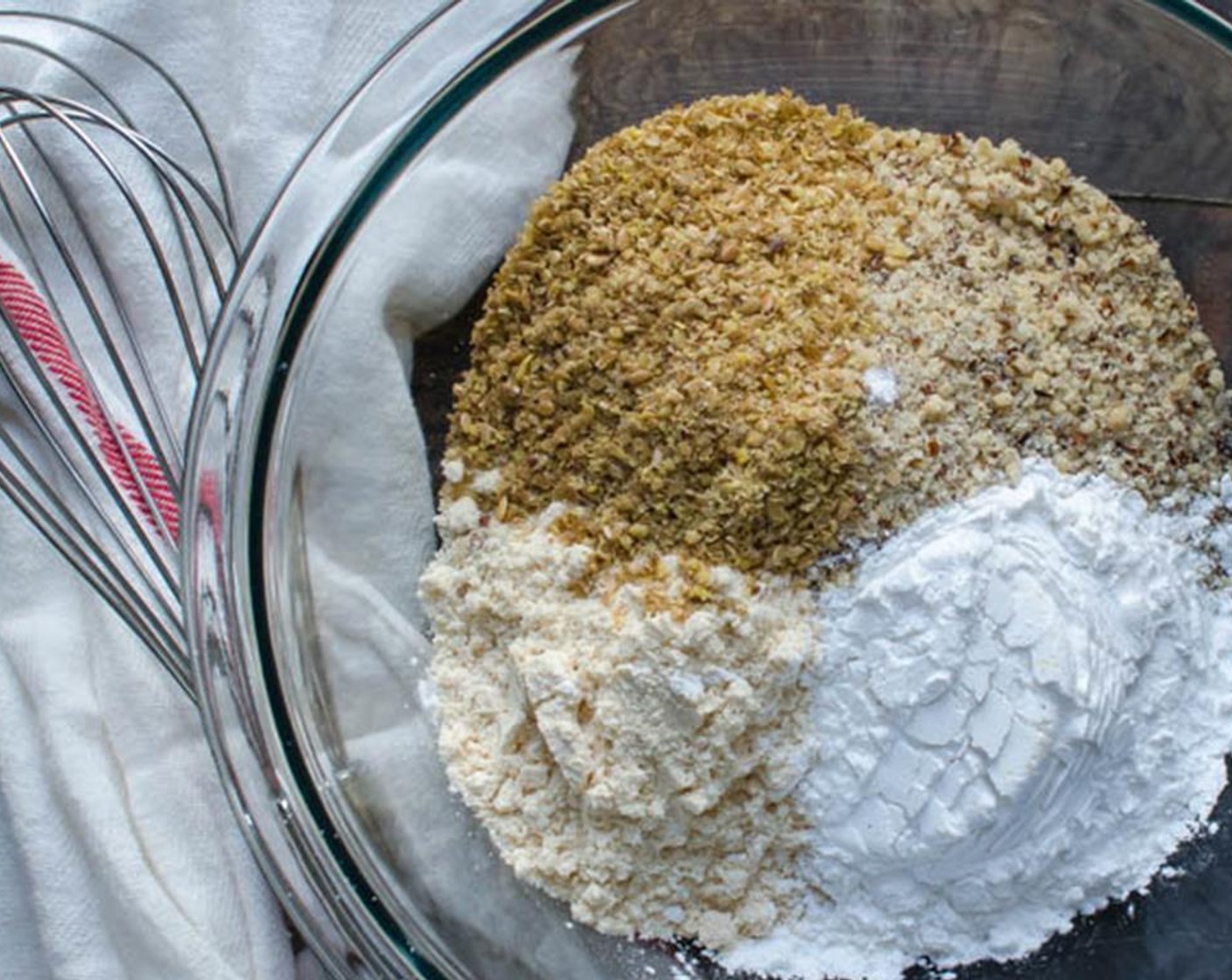 step 3 In a medium bowl combine the Coconut Flour (4 Tbsp), Arrowroot Starch (4 Tbsp), Hazelnut Flour (1 1/4 cups), Flaxseed Meal (2 Tbsp), Baking Powder (1 tsp), Baking Soda (1 tsp), Salt (1/2 tsp) and Simply Organic Cinnamon, Ground (1 tsp).