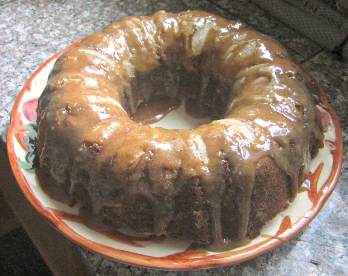 Apple Cinnamon Cake with Maple and Walnut Glaze