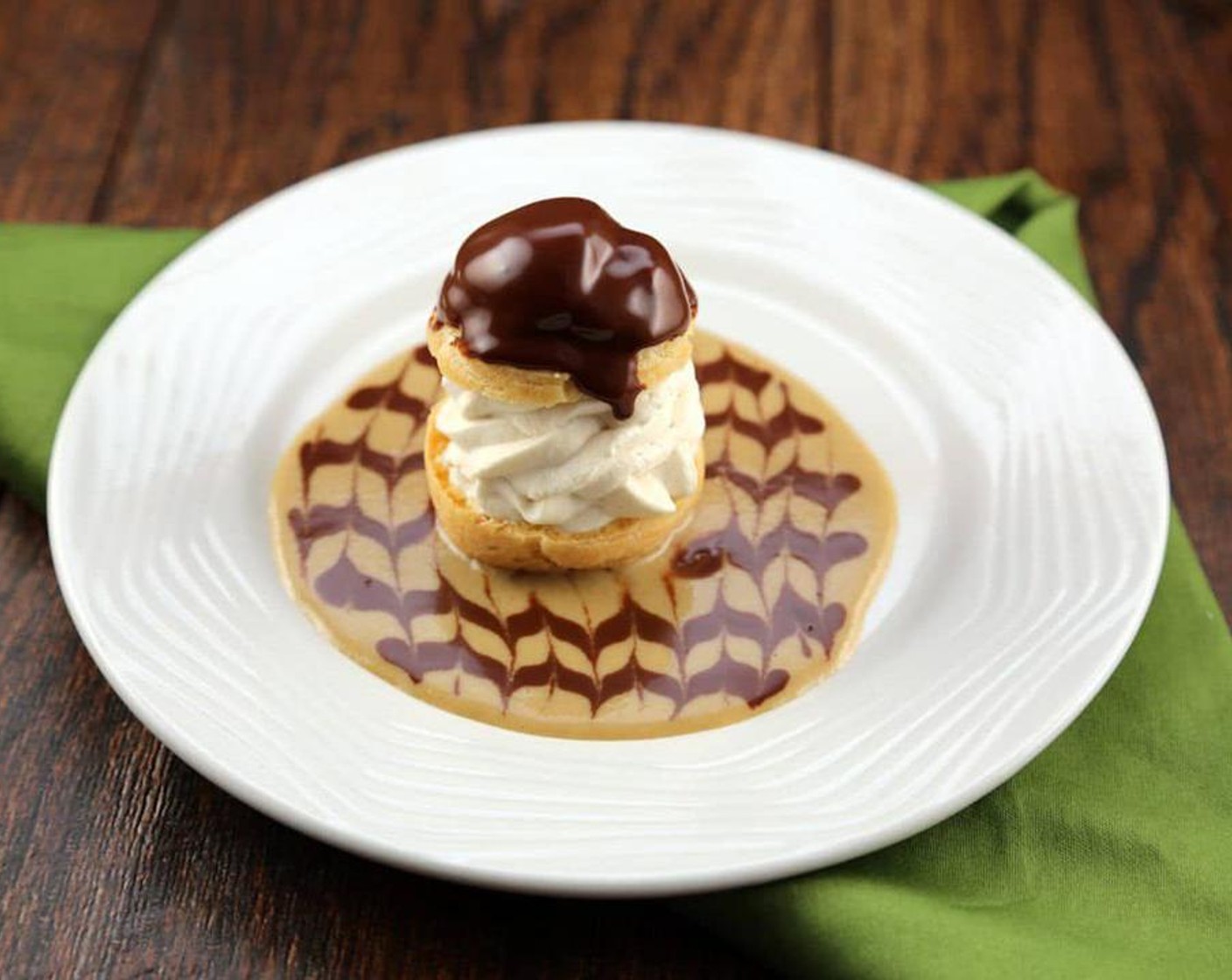 Irish Coffee Profiteroles with Chocolate Whiskey Sauce