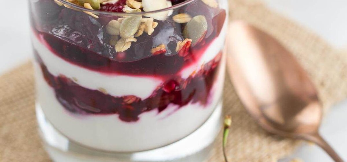 Cherry Yogurt Parfaits with Crunchy Granola Recipe | SideChef