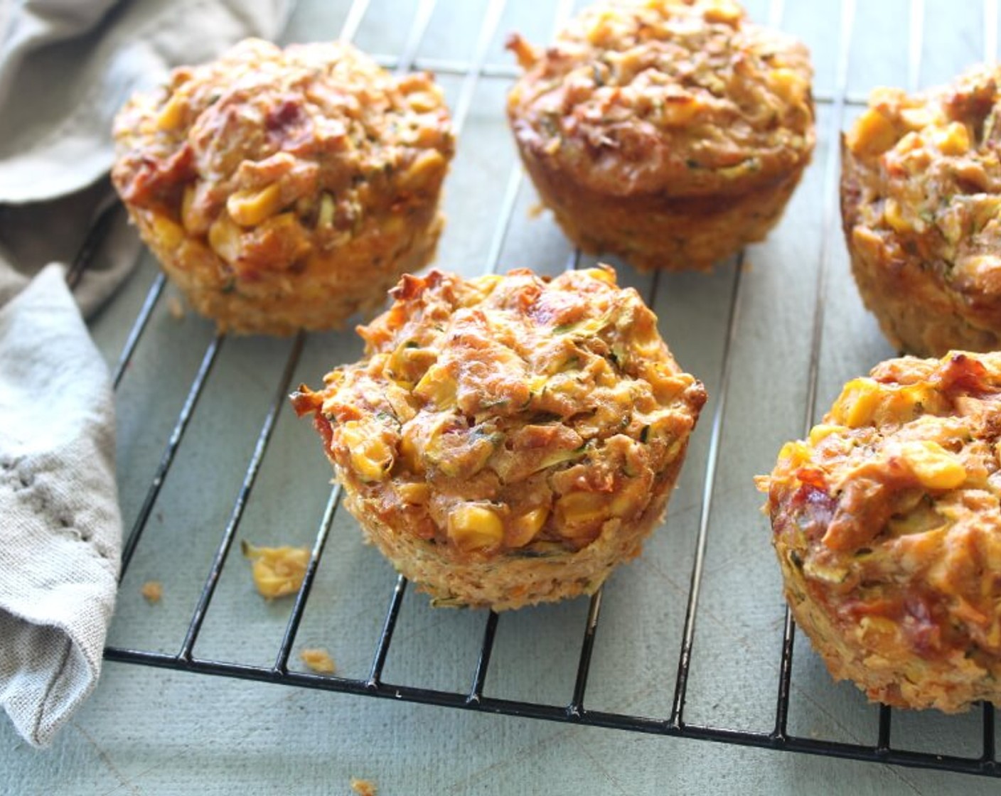 Easy Savory Corn Zucchini Muffins