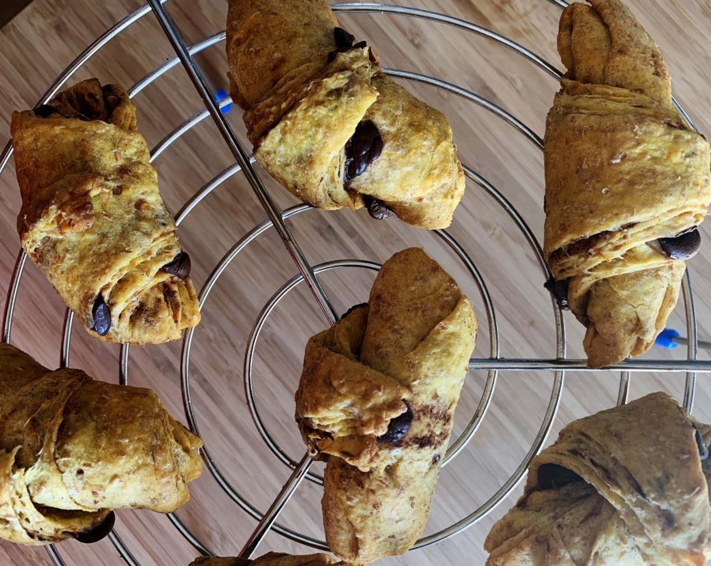 step 10 Then brush the top of each croissant with Soy Milk (2 Tbsp) and bake in the preheated oven for about 20 minutes. Remove from the oven and let your vegan croissant cool down on a wire rack.