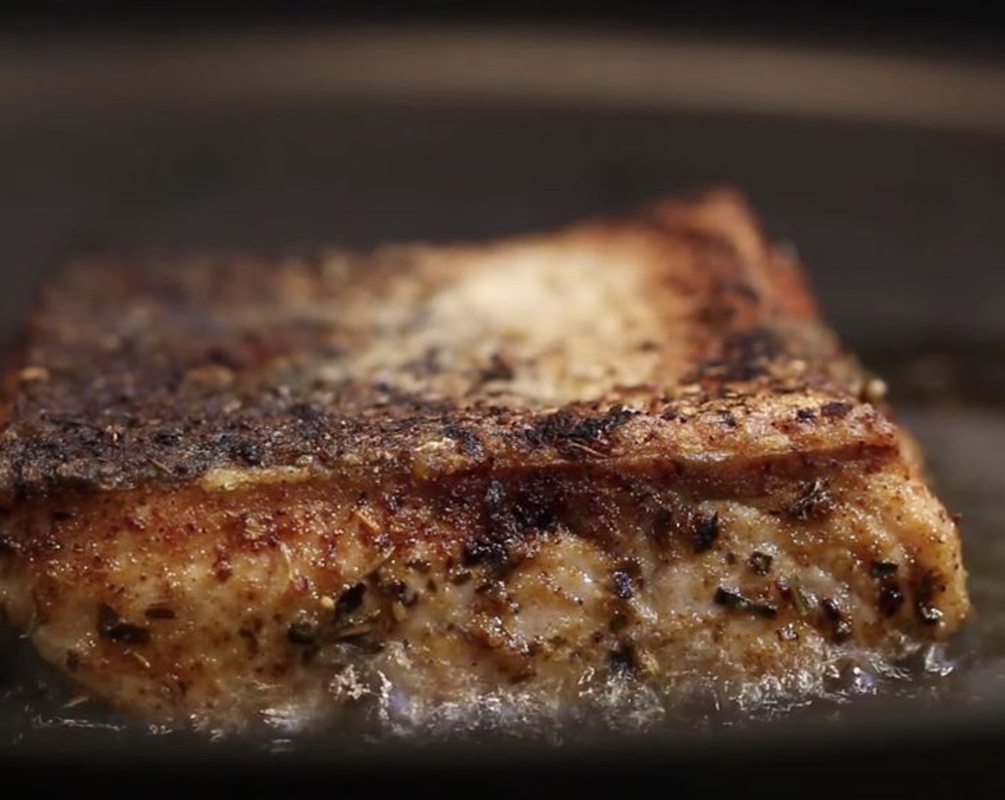 step 6 Flip and cook for 1 minute on the other side. The cajun spices will give a wonderful color to the salmon.