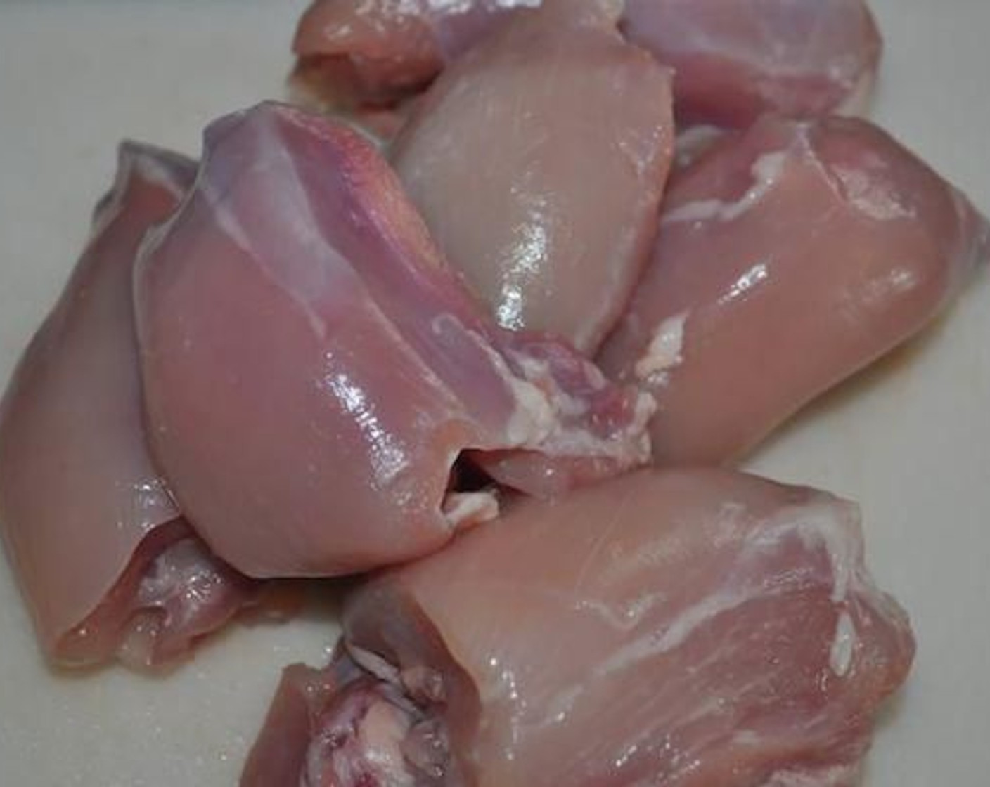 step 2 Cut Boneless, Skinless Chicken Thigh (1 lb) into 1-inch pieces.