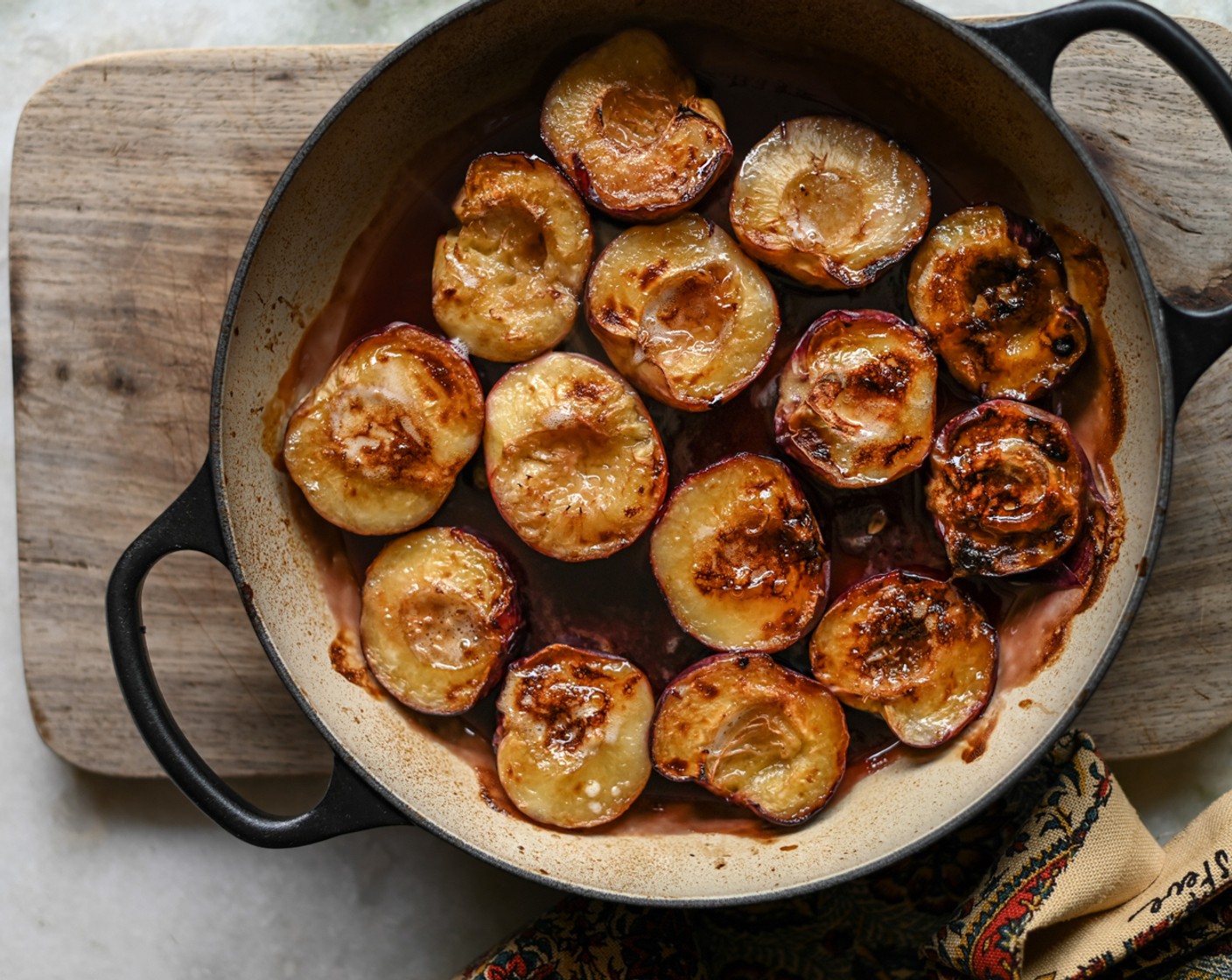 step 8 Grill the nectarines to caramelize them. Leave the fruit to cool entirely.