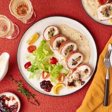 Chicken Roulade with Gorgonzola and Cranberry Stuffing Recipe | SideChef