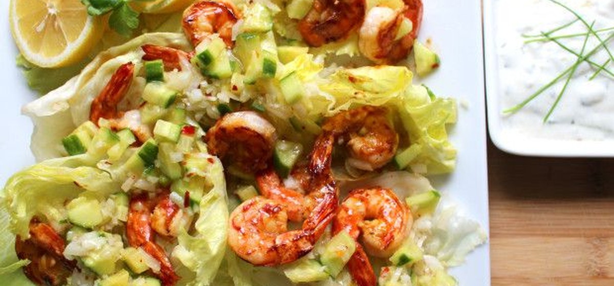 Stir-Fried Chili Black Tigers with Cucumber Salsa Recipe | SideChef