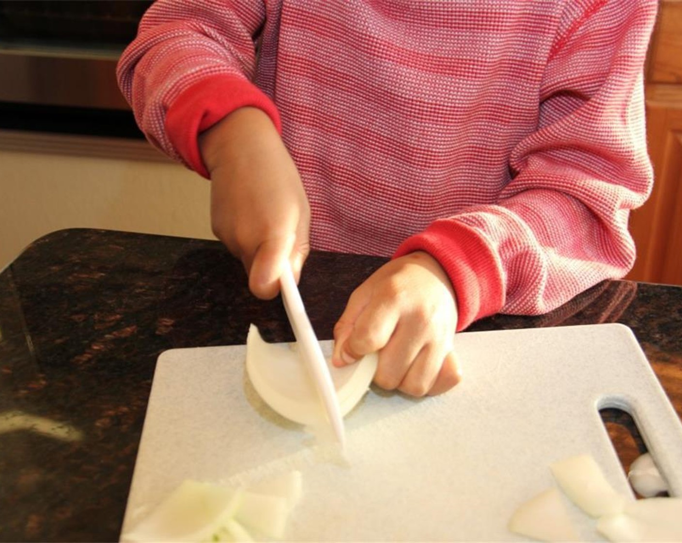 step 2 Prepare the chopped Onion (1 cup) and chopped Bell Pepper (1 cup) by first cutting them into big chunks.