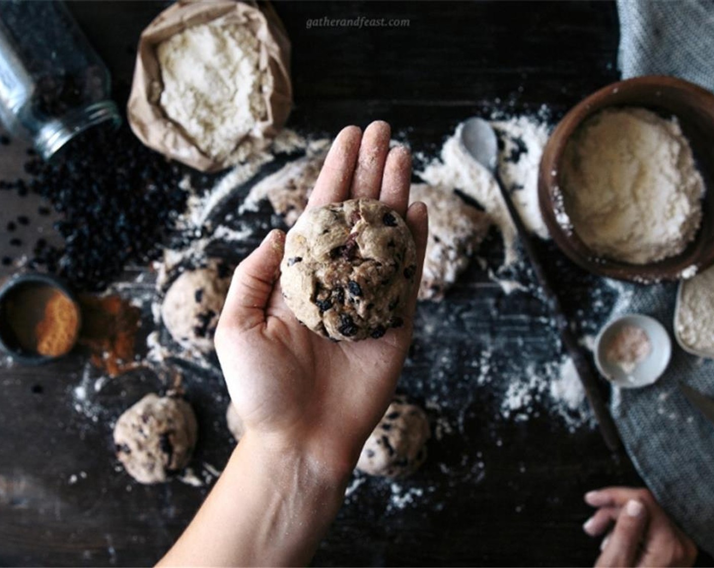 step 4 If you're making buns, cut dough into 8 even pieces, and roll into balls. Place on a paper-lined tray, cover with a clean tea towel, and set aside to rise for 1-2 hours. While dough is rising, preheat oven to 480 degrees F (250 degrees C).