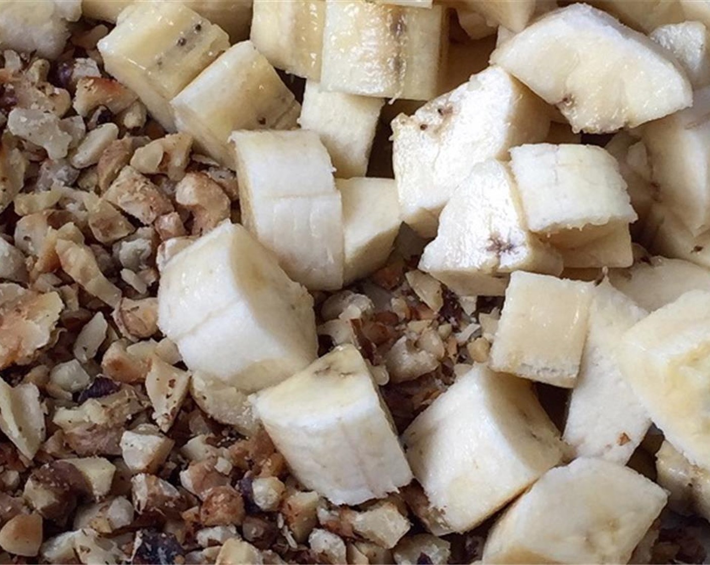 step 2 In a large bowl, mix the toasted almonds, Pancake Mix (1 cup), and a Banana (1).