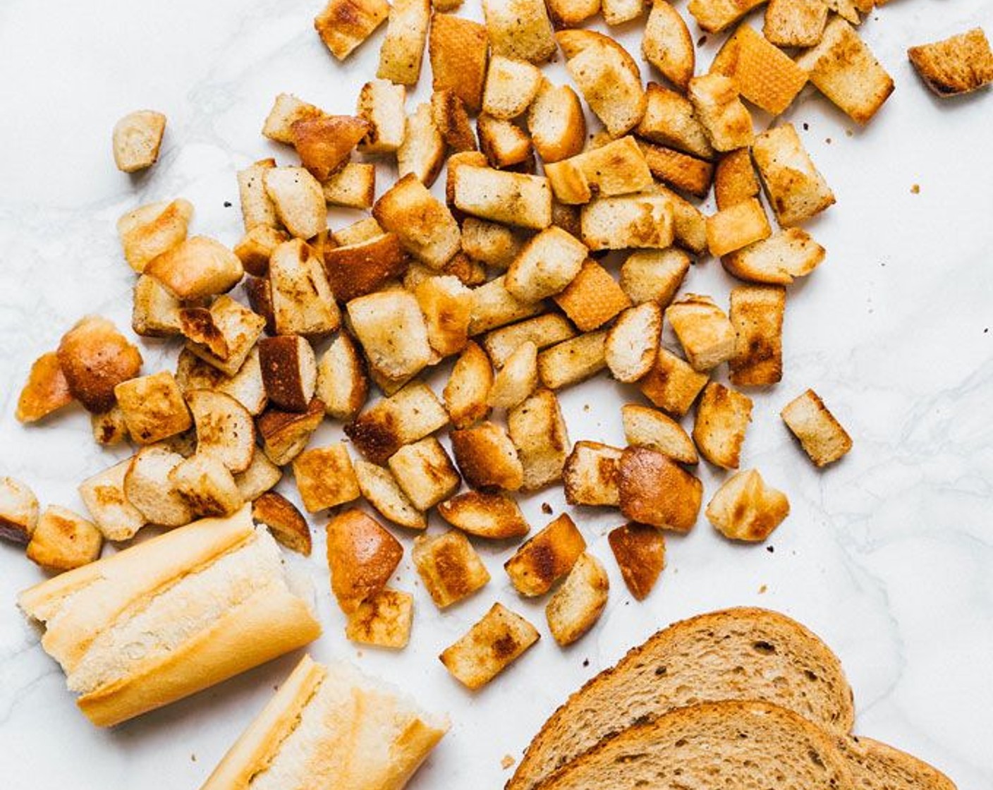 Leftover Bread Croutons