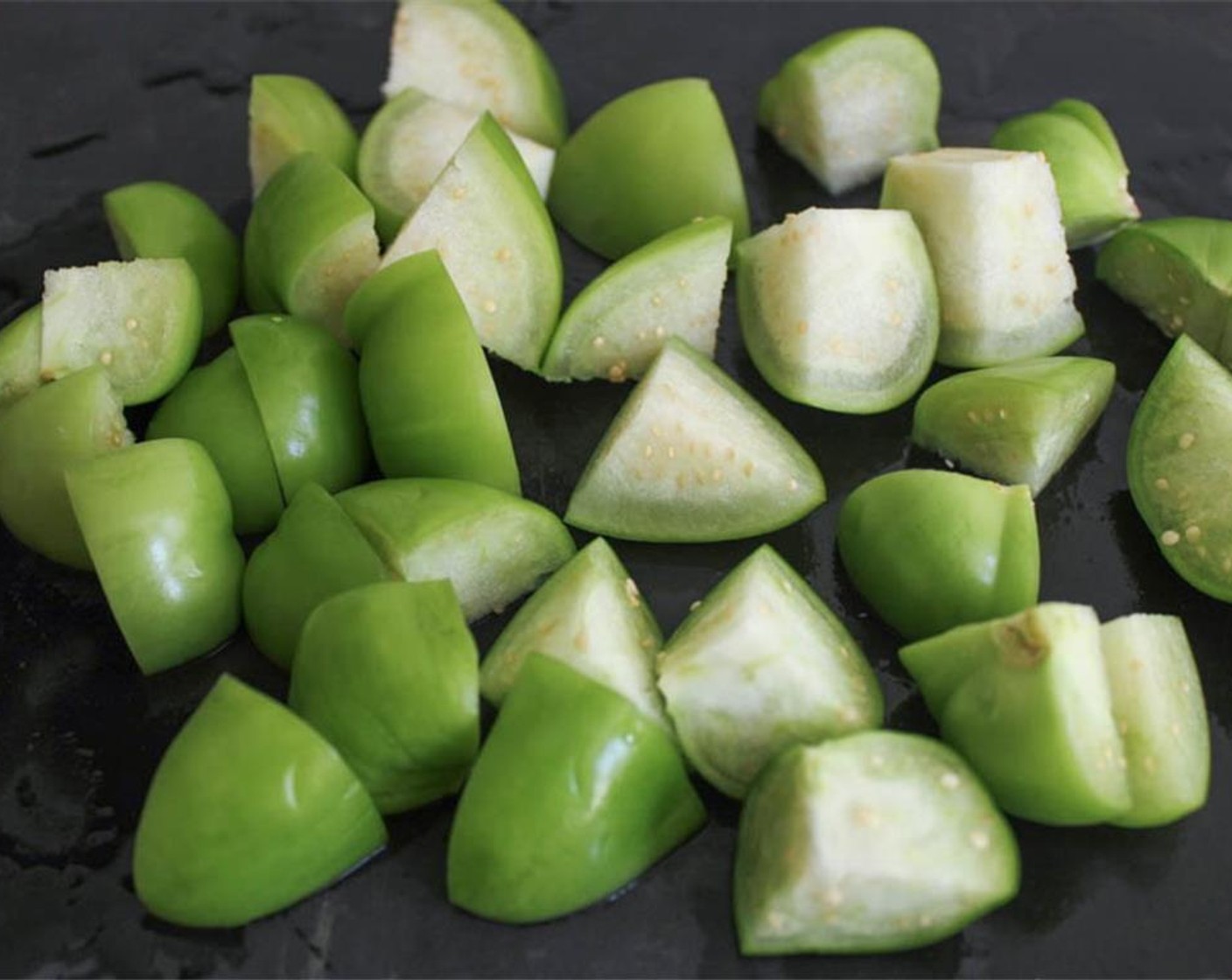 step 4 Coarsely chop the tomatillos.