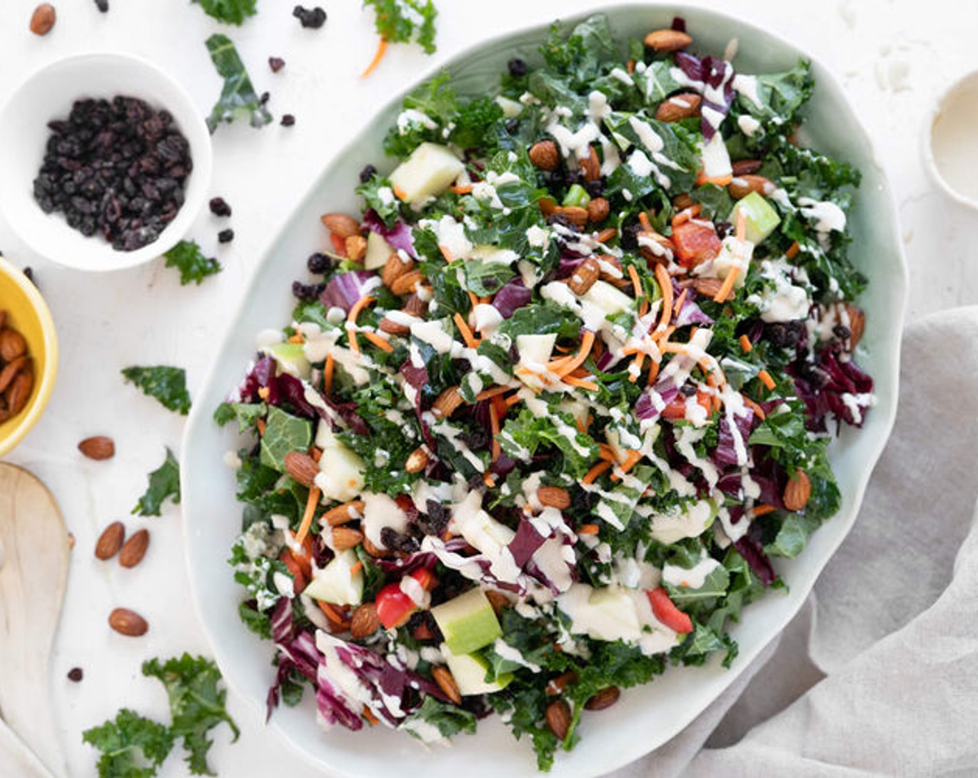 Creamy & Dreamy Colorful Kale Salad