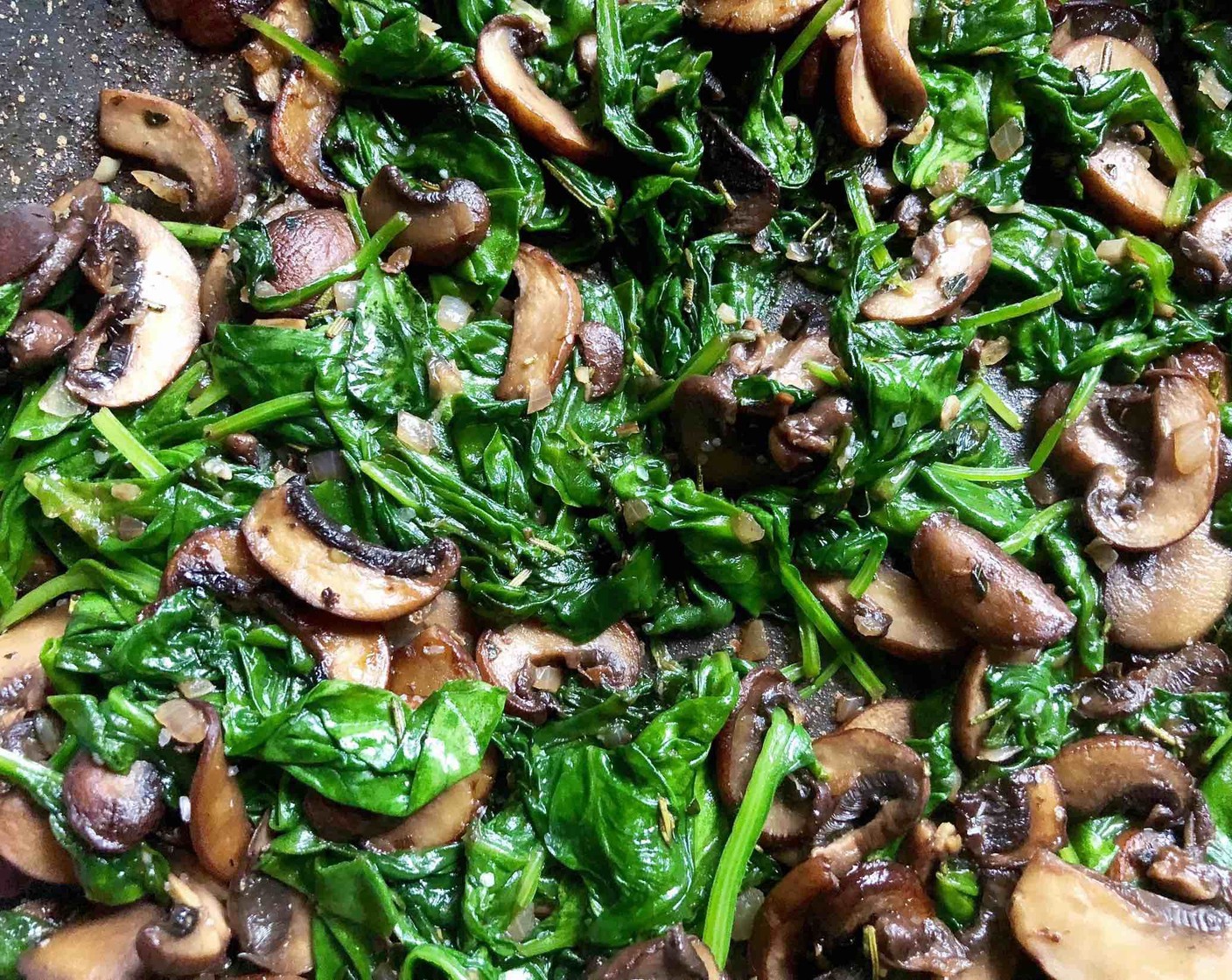 step 7 Add the Fresh Baby Spinach (7 cups) and let it wilt.  Stir to mix, then remove from heat.