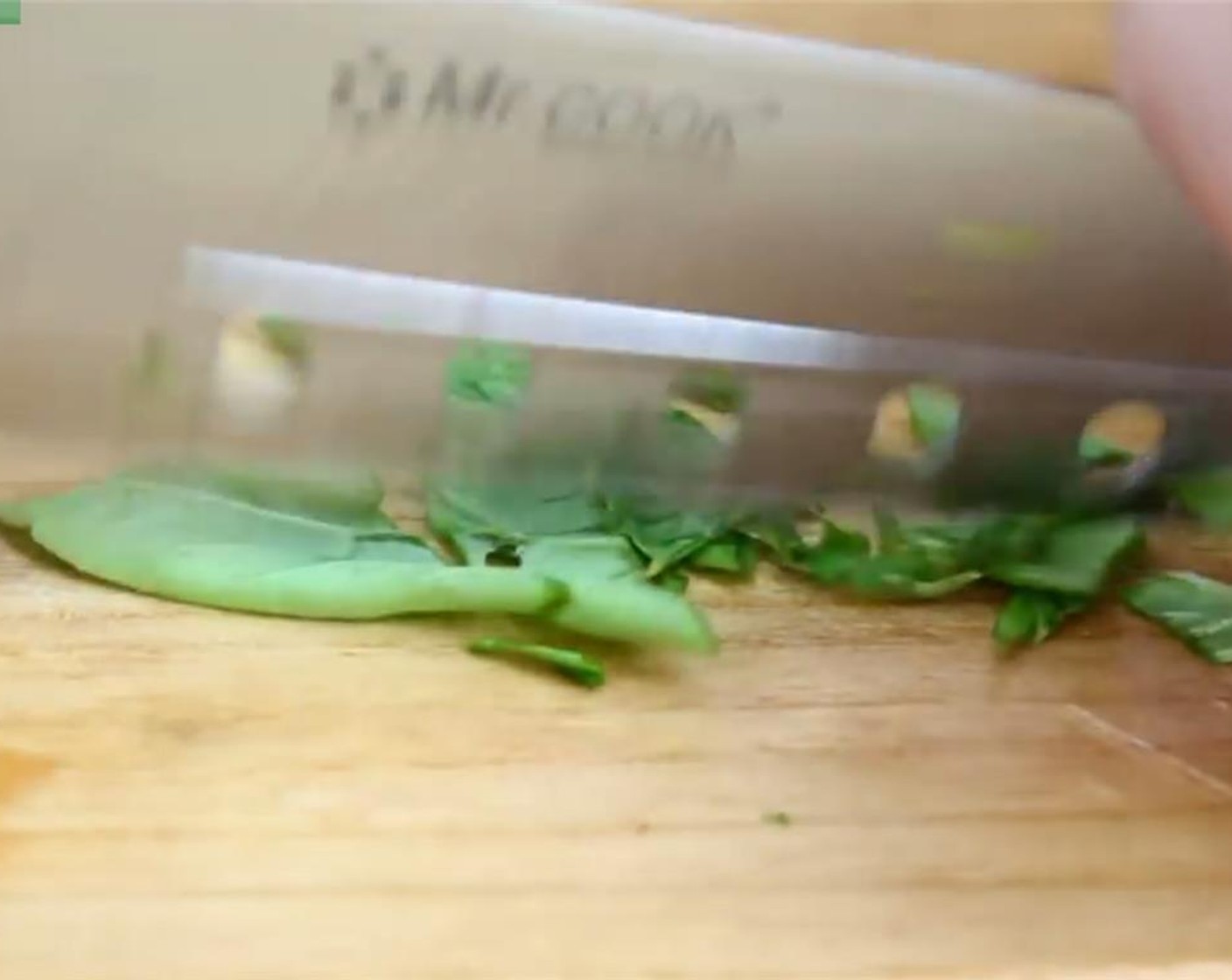 step 6 Finely chop the Fresh Basil Leaves (4).