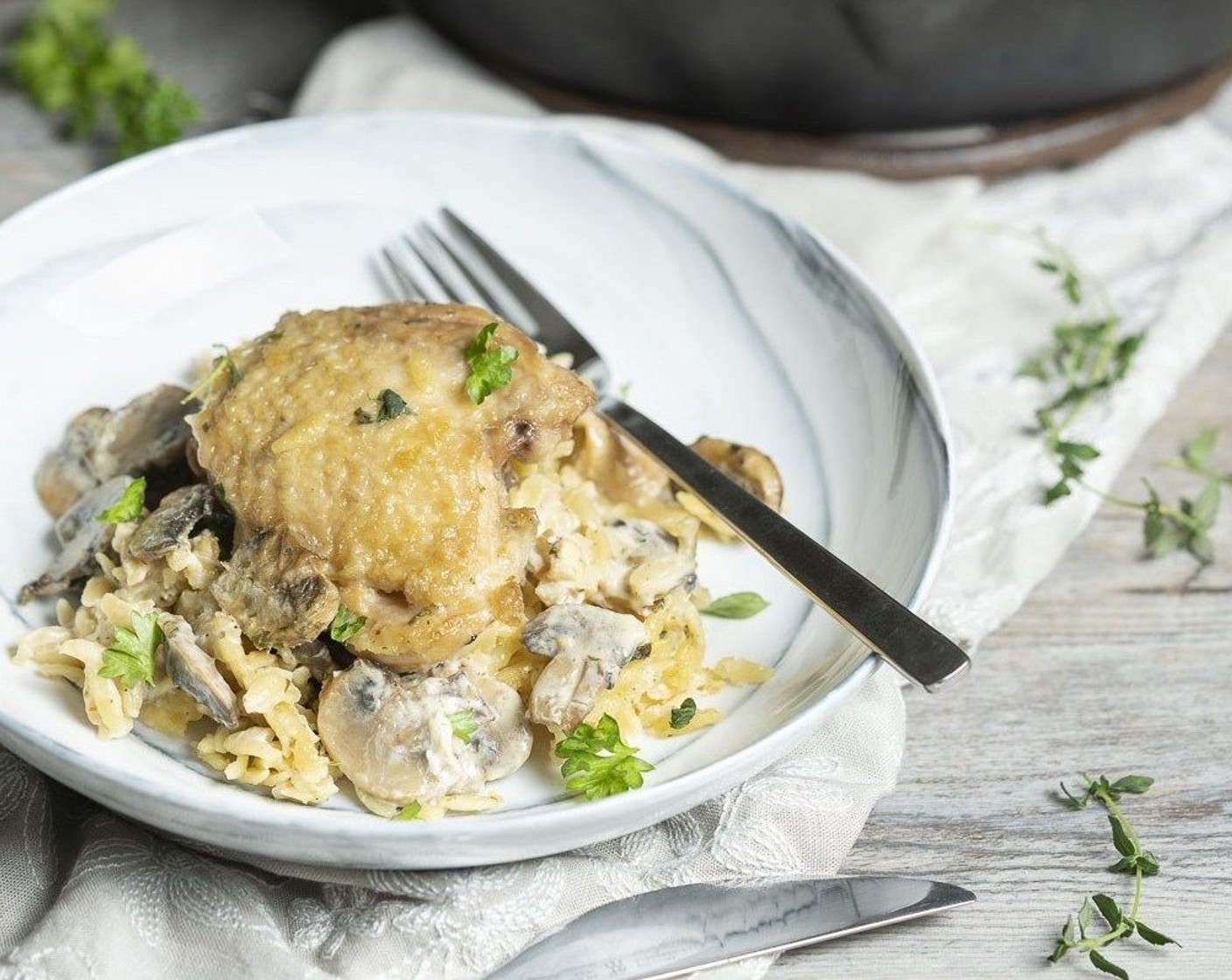 Skillet Chicken and Orzo