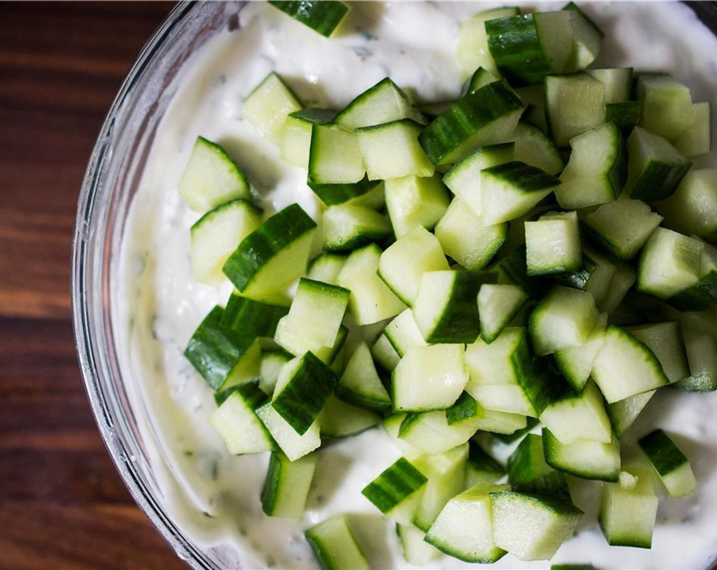 step 6 Add the Cucumber to the yogurt mix.