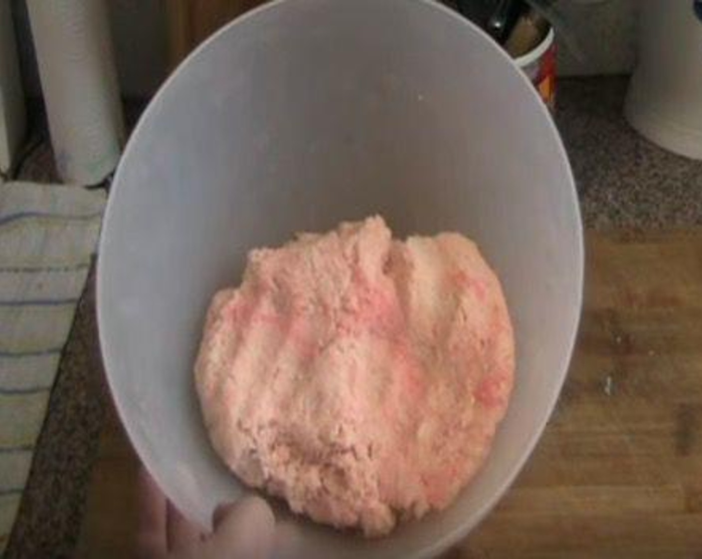 step 1 In a mixing bowl, add Powdered Confectioners Sugar (2 cups), Cream of Tartar (1/4 tsp), Vanilla Essence (1/2 tsp), and Sweetened Condensed Milk (1 1/3 cups). Stir to combine. Add Unsweetened Shredded Coconut (3 1/2 cups) and mix in. Add Red Food Coloring (3 dashes) and stir.