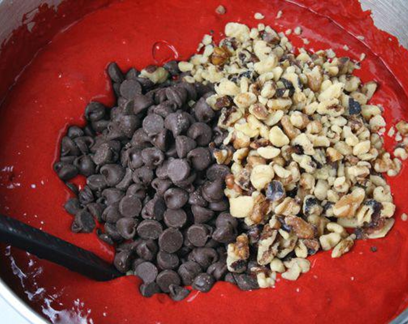step 5 Stir in Semi-Sweet Chocolate Chips (2 cups) and Walnut (1 cup).