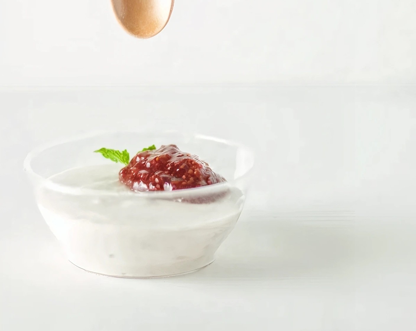step 6 Before serving, spoon some extra Chia Strawberry Fruit Spread (to taste) on top and garnish with Fresh Mint (to taste). Serve and enjoy!