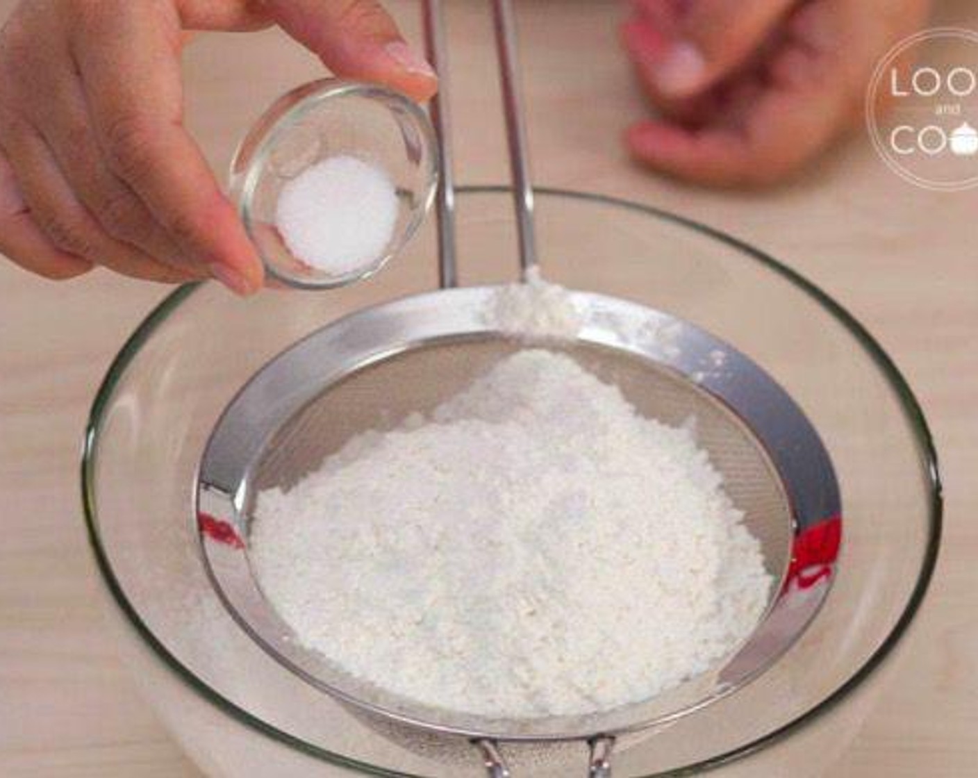 step 1 Sift together All-Purpose Flour (2 cups), Caster Sugar (1 tsp), Salt (1/4 tsp). Set aside.