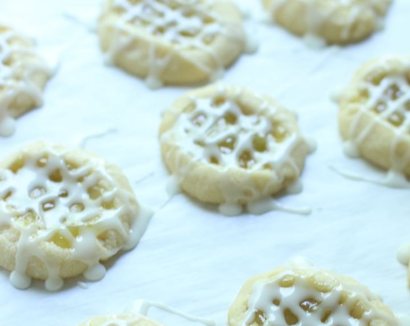 step 12 Carefully drizzle over cooled cookies and allow the glaze to set (you can refrigerate to speed this process up). You can sprinkle drizzled glaze with Lime Zest for a pop of color and flavor!