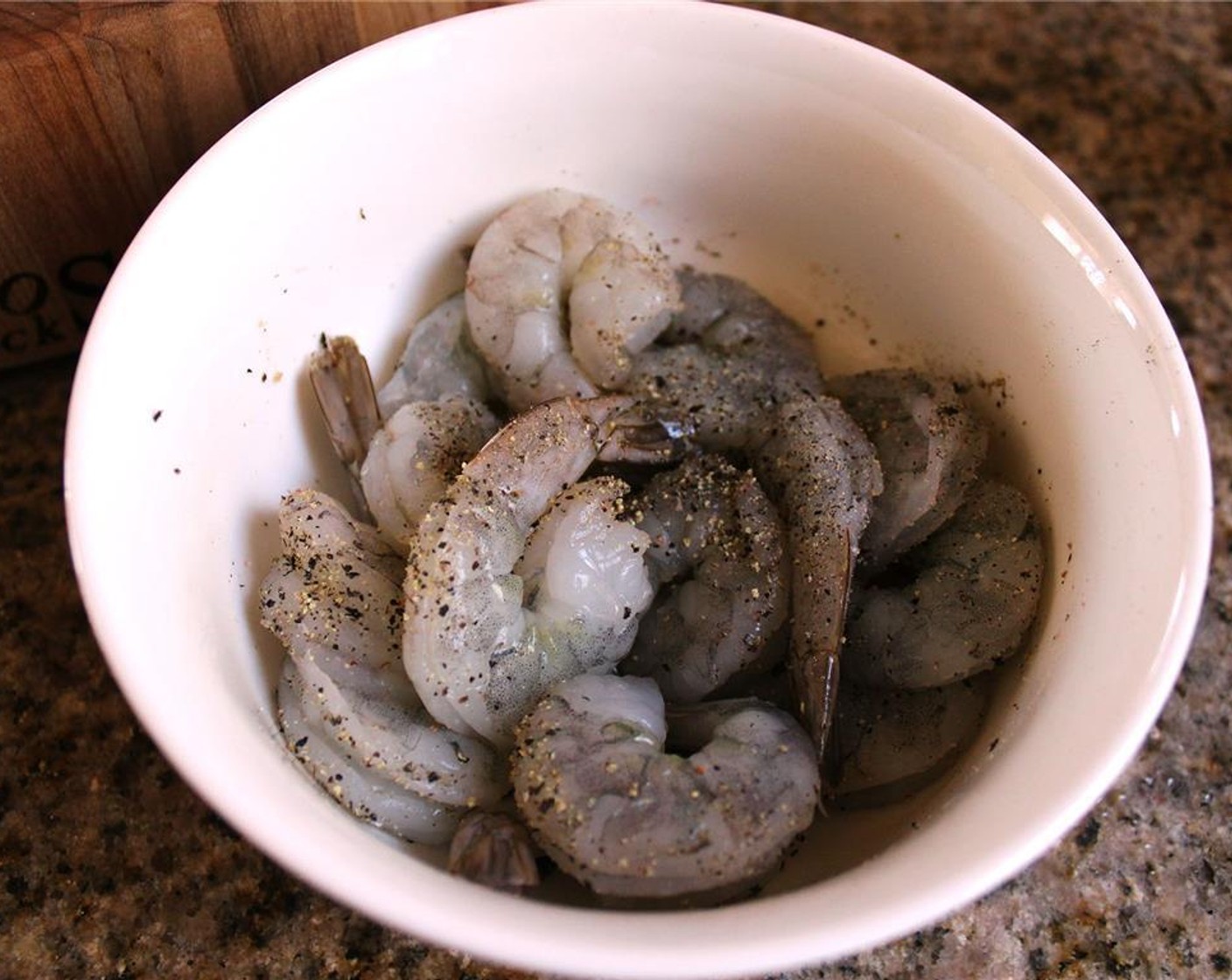 step 5 Rinse and dry the Shrimp (1 lb) then toss with salt and pepper.