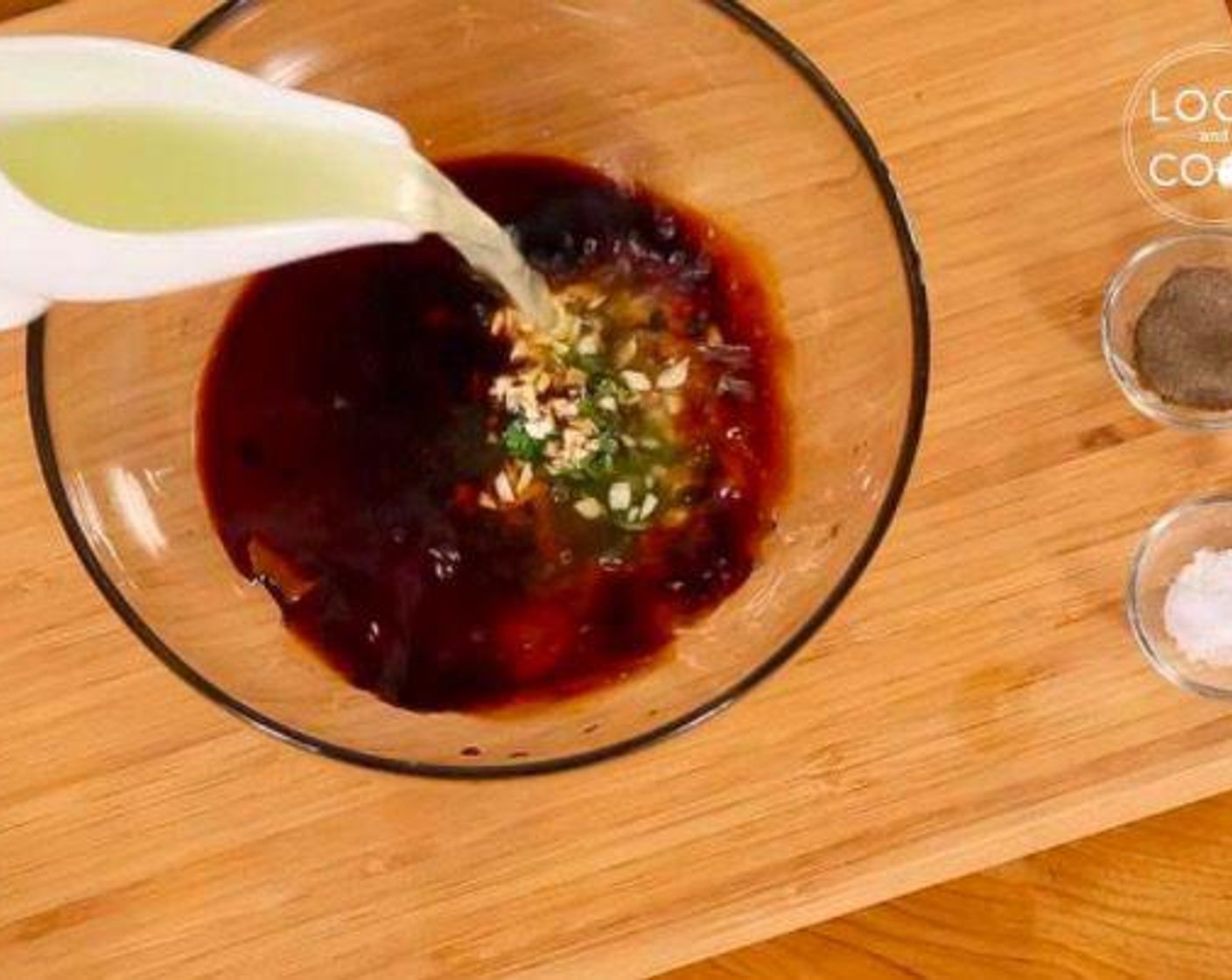 step 1 Prepare the dressing: combine Soy Sauce (2 Tbsp), juice from Limes (2), Garlic (2 cloves), Fresh Parsley (1/2 cup), Honey (1/2 cup). Add Olive Oil (1 Tbsp), Ground Black Pepper (1/4 tsp), and Salt (to taste).