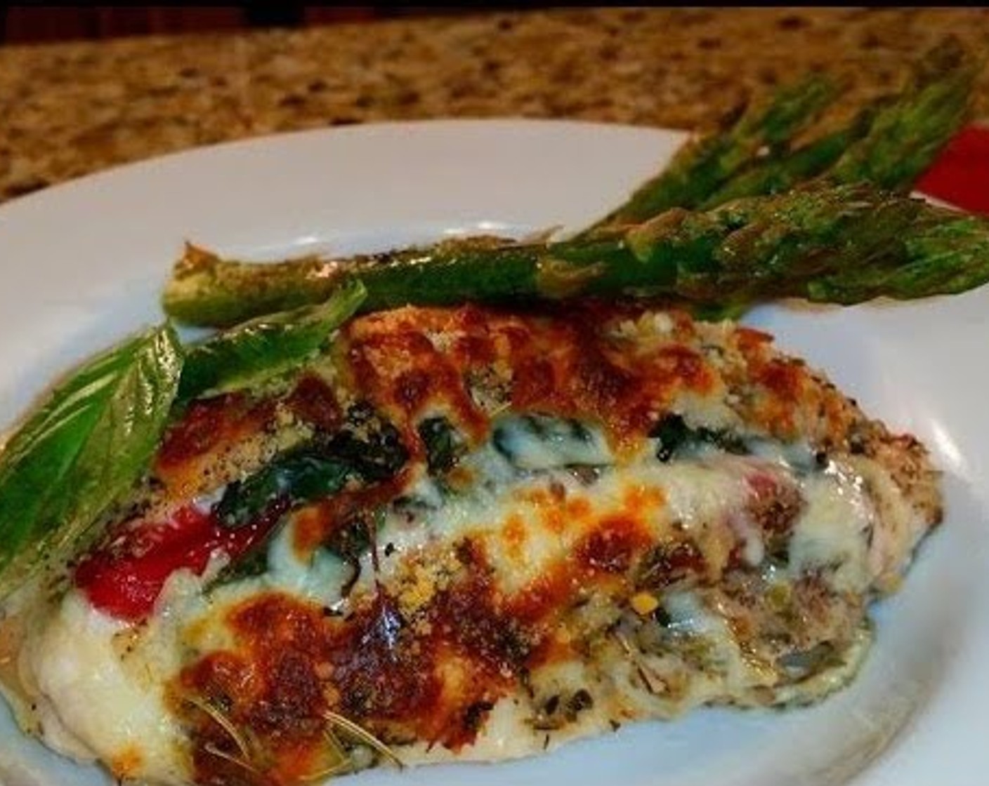 Roasted Red Pepper & Basil Stuffed Chicken