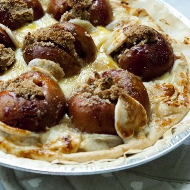 Pie with Lemon Custard and Stuffed Plums Recipe | SideChef