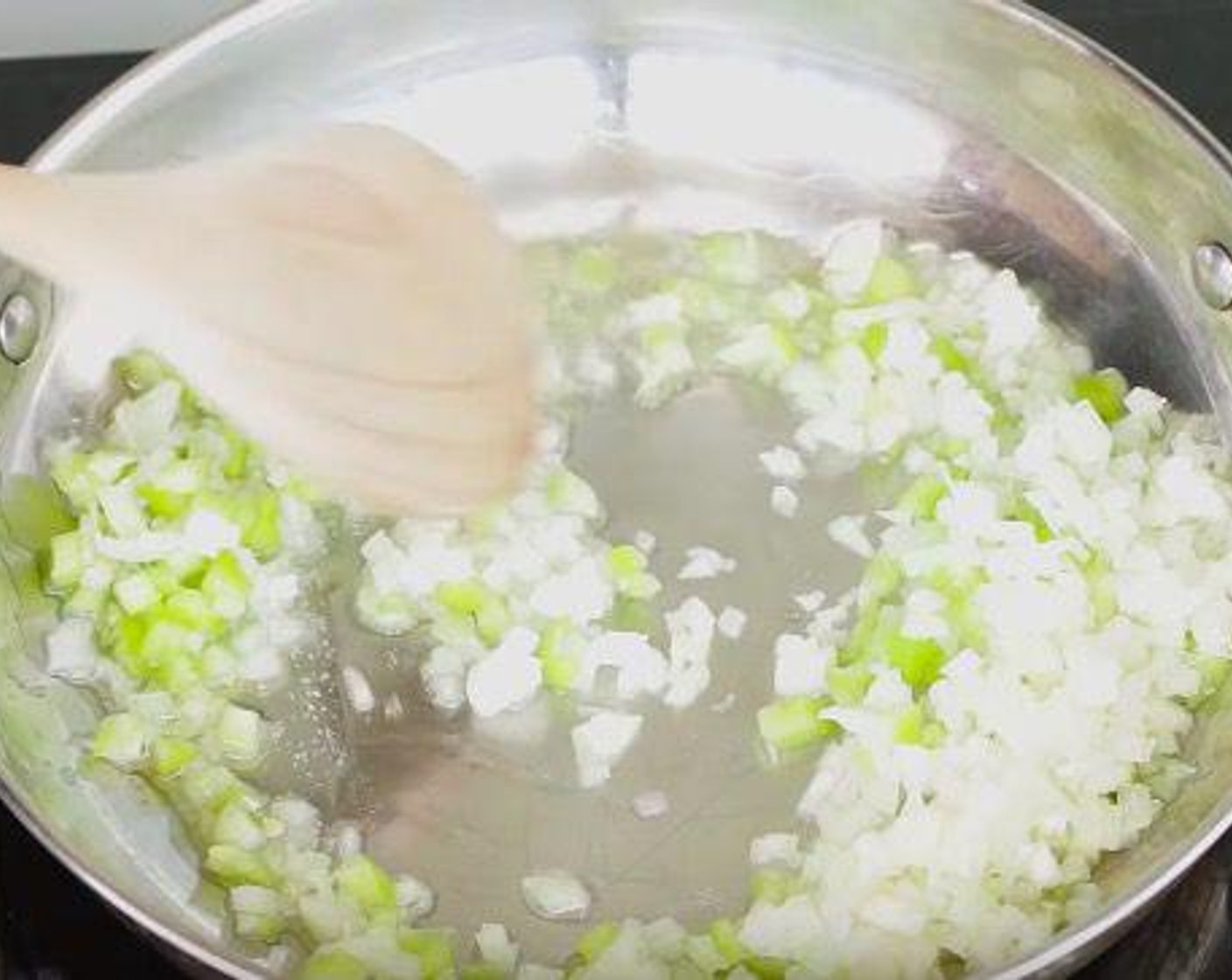 step 1 In a large saucepan over medium high heat, add Cooking Oil (2 Tbsp) and let it get hot. Add Onion (1) and Cubanelle Pepper (1/2) cook for 2 to 3 minutes.