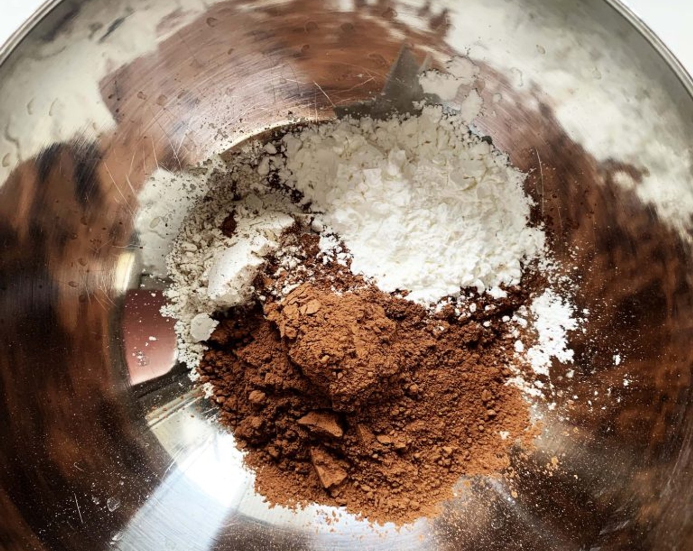 step 1 In a large bowl combine Buckwheat Flour (1/3 cup), Corn Starch (1 1/2 Tbsp), Cocoa Powder (3 1/2 Tbsp), and Cinnamon (1 dash).