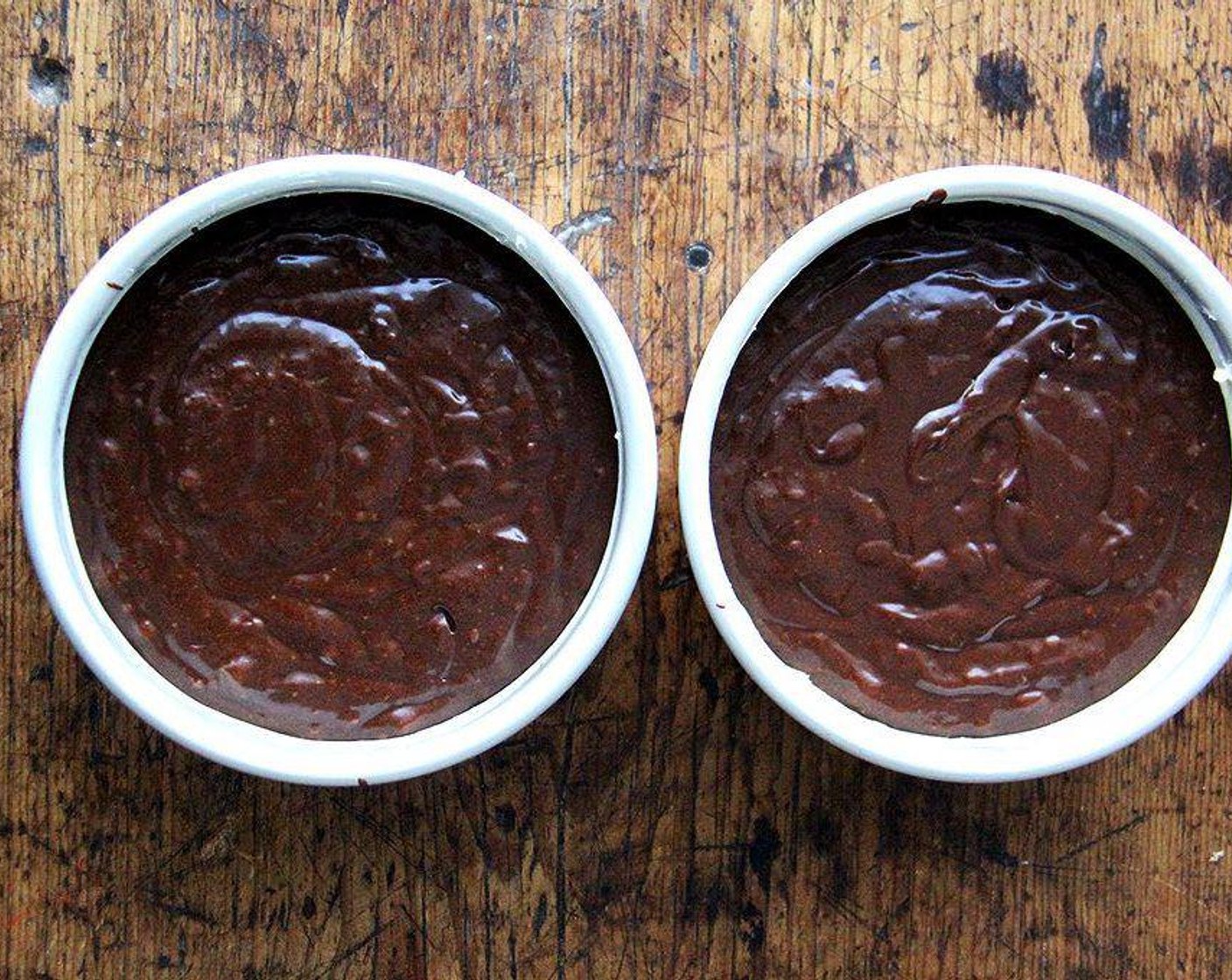 step 6 Divide batter between pans, being sure not to fill pans higher than 2/3 full.