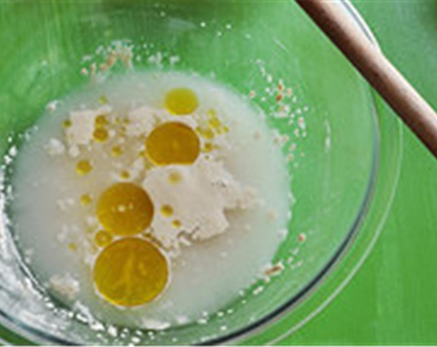 step 1 In a large bowl, combine the Water (3/4 cup) and Active Dry Yeast (2 tsp). Lightly stir and then rest for about 5 minutes. Then add the Salt (1 tsp), Granulated Sugar (2 tsp), Olive Oil (1 Tbsp), and All-Purpose Flour (2 cups).