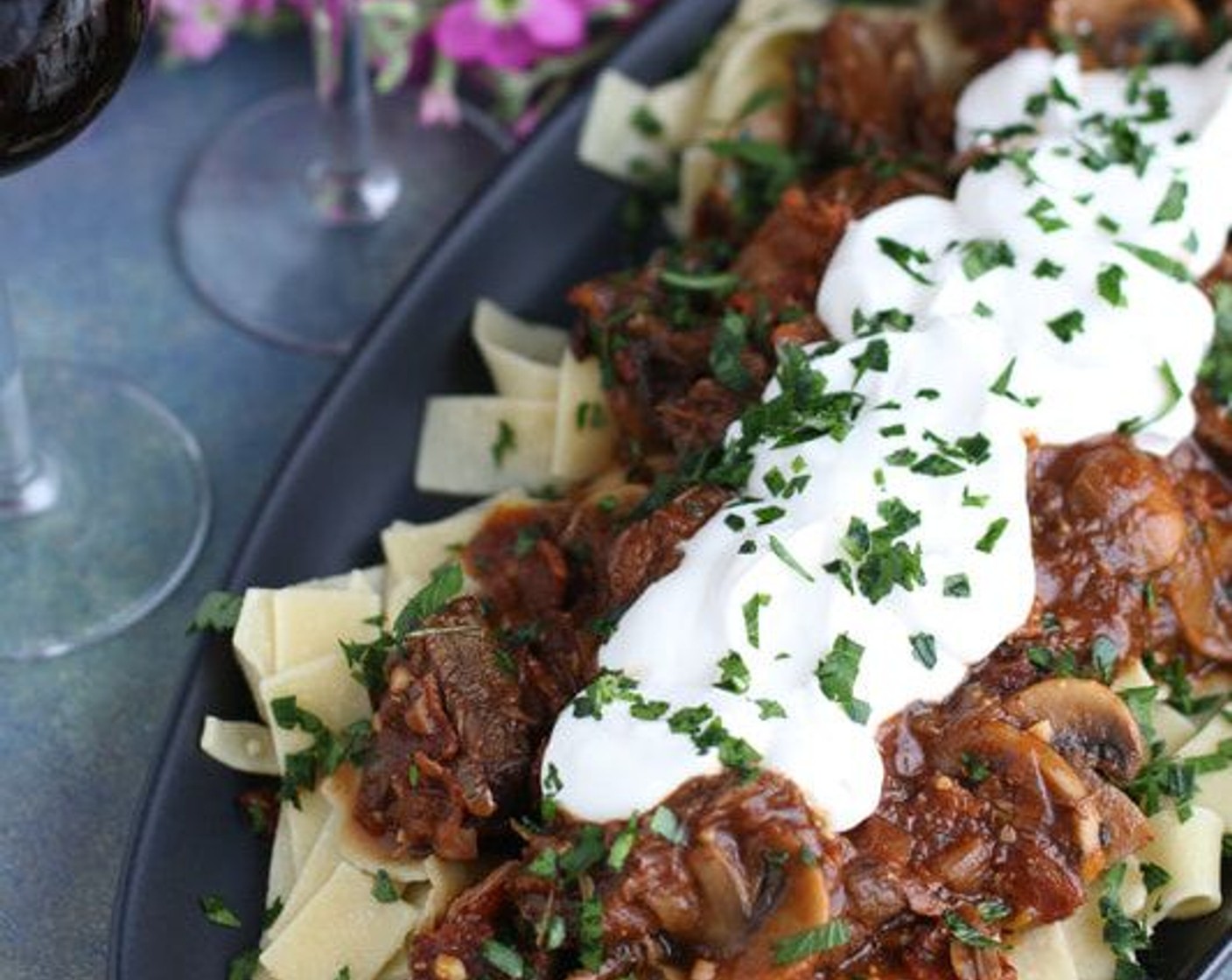 Braised Short Rib Beef Stroganoff