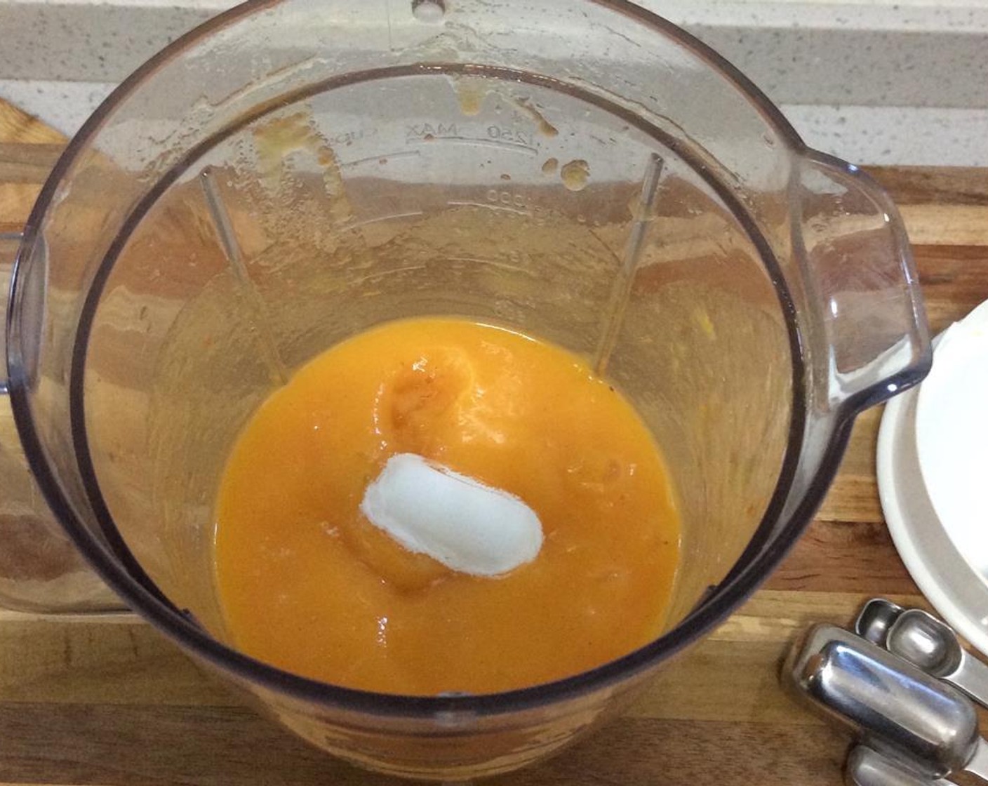 step 3 Dissolve the Baking Soda (1 tsp) in the persimmon and set aside.