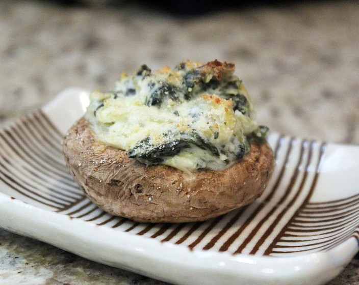 Spinach-Artichoke Stuffed Mushrooms Recipe | SideChef