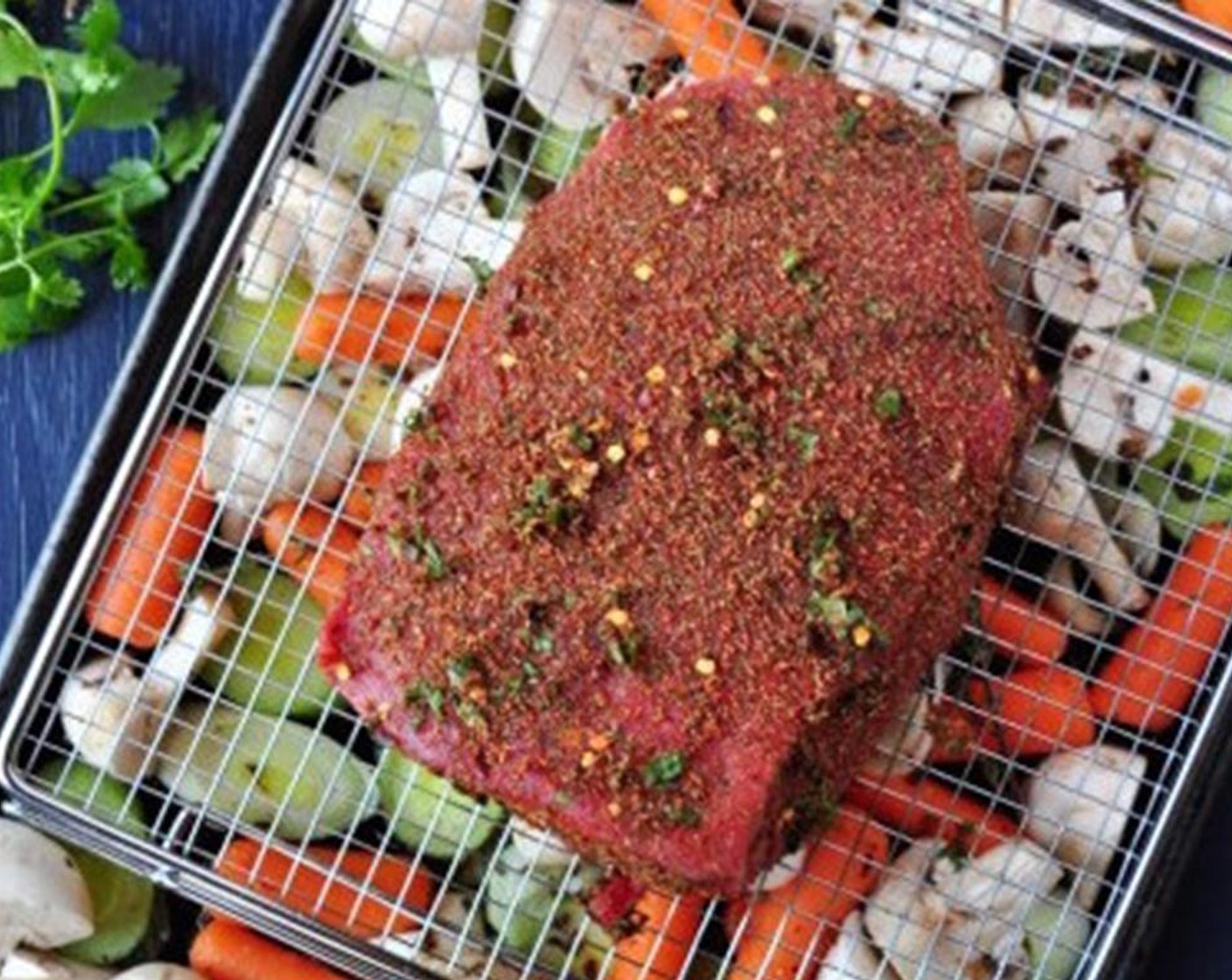 step 6 Place seasoned roast on a roasting rack and put the rack on top of the roasting pan. Bake 35-40 minutes, or until meat is 145 degrees F (63 degrees C).