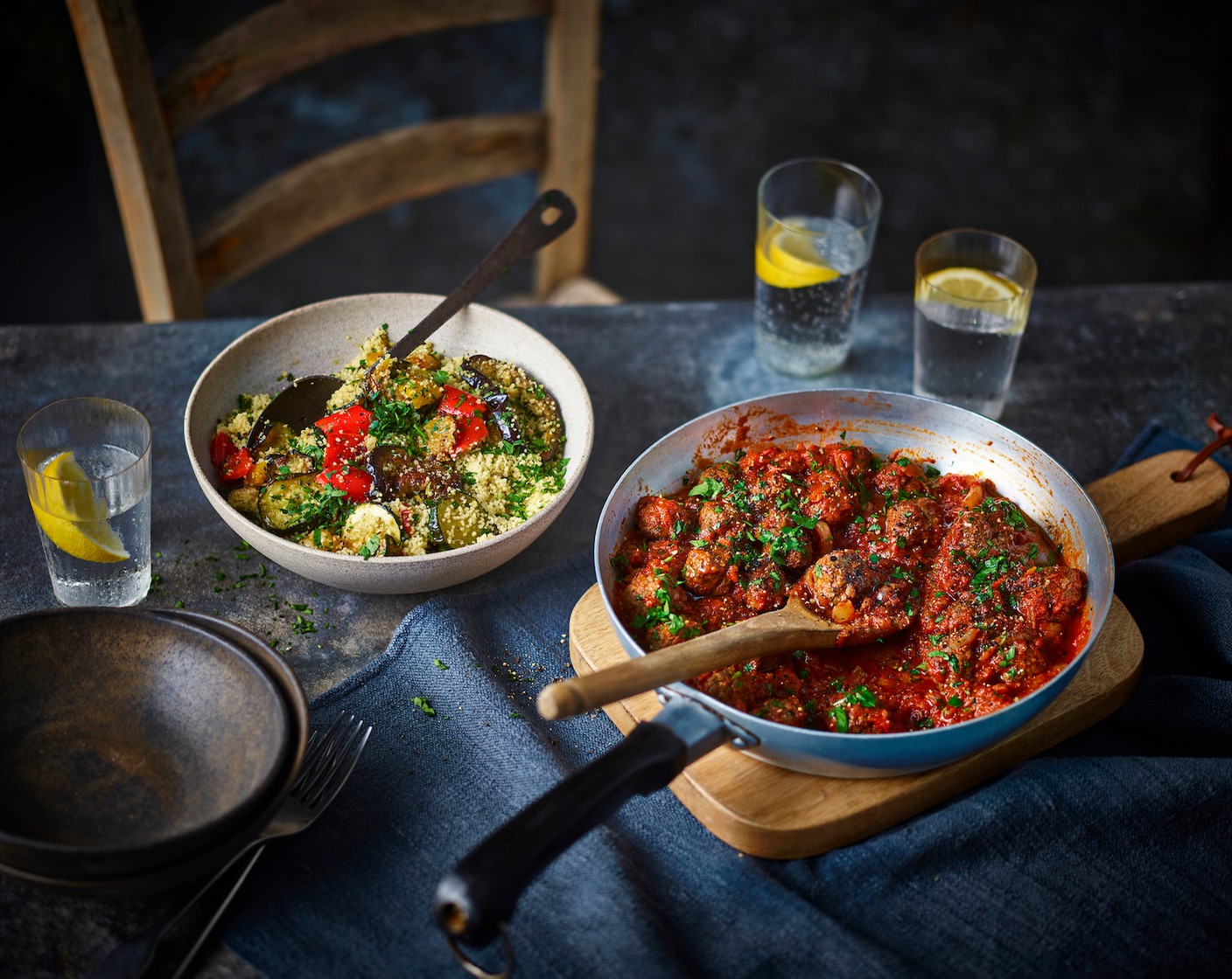 Spicy lamb meatballs with couscous M&S