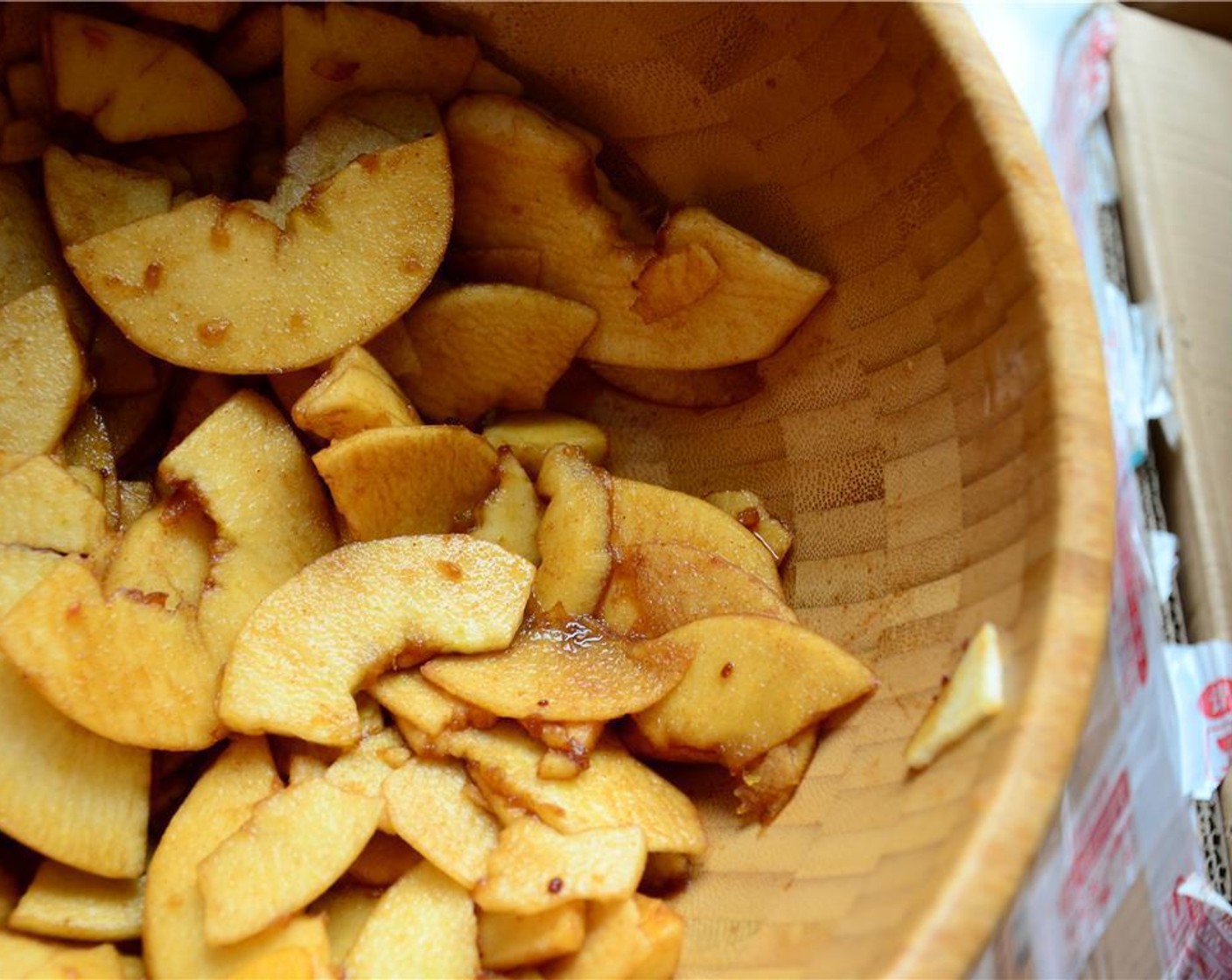 step 6 Mix together the Lemon zest, Brown Sugar (110 g), and Ground Cinnamon (1/2 tsp). Toss with the apple slices.