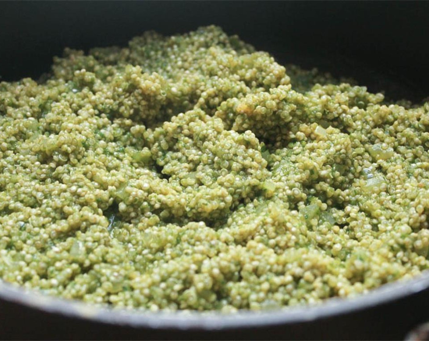 step 14 Stir the herb puree and Parmesan Cheese (1/2 cup) into the cooked quinoa. If the mixture is too thick, you may want to add another ¼ cup of vegetable stock.