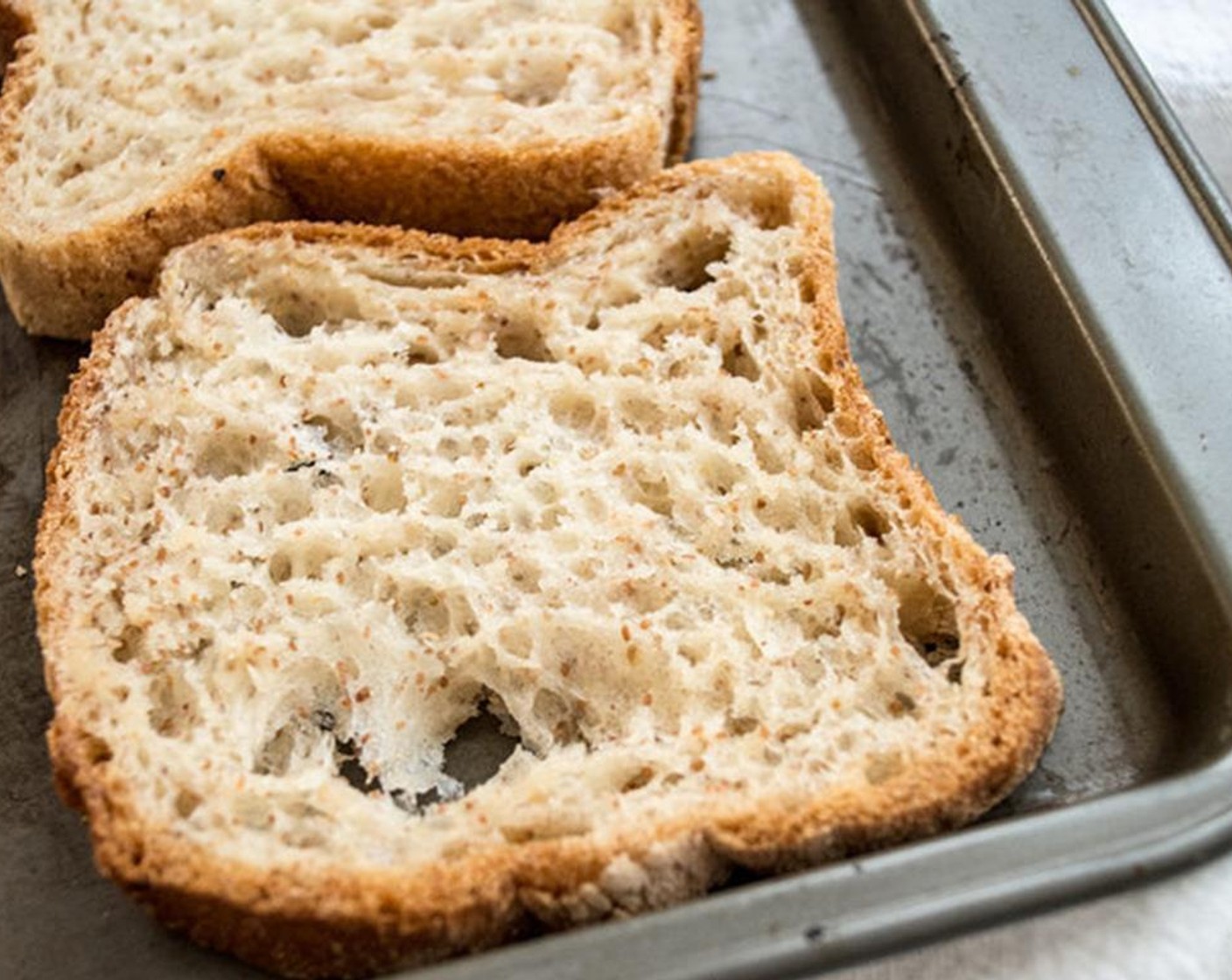 step 2 To create breadcrumbs, add Gluten-Free Bread (3 slices) to baking sheet and bake for approximately 10 minutes or until well toasted, remove and allow to cool completely.